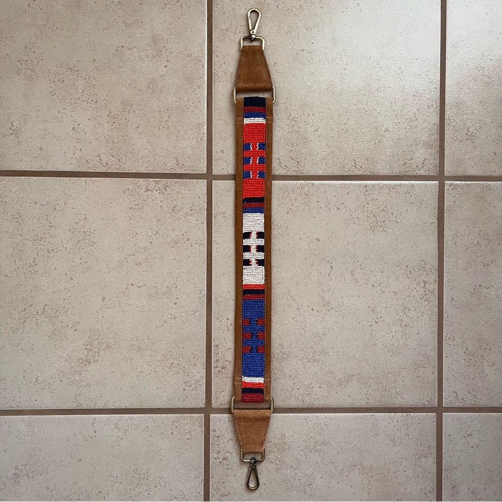 Parker Thatch Beaded and Suede Geometric Shoulder Strap